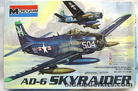 Monogram 1/48 AD-6 Skyraider - Bagged, 5429 plastic model kit